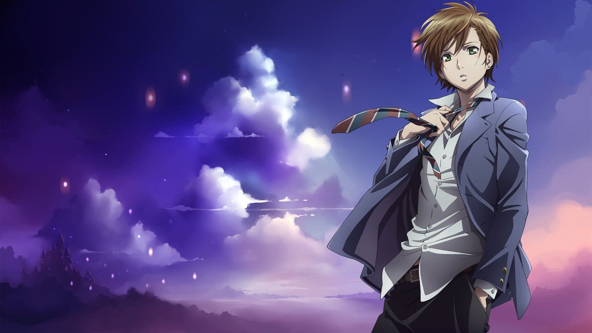 Man with uniform animated character wallpaper, anime, school