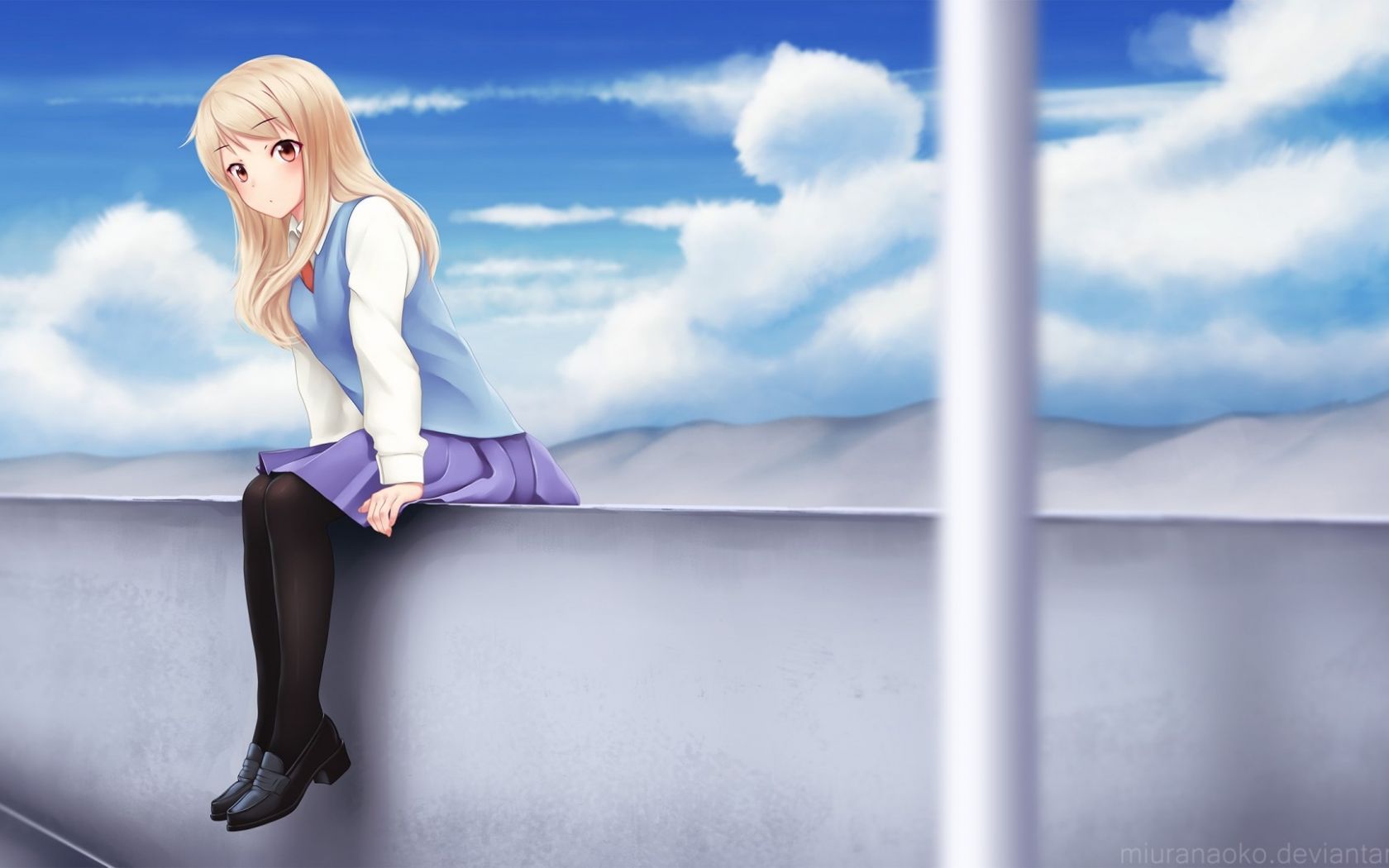 Free download School Girl Anime Fantasy HD Image HD Wallpaper