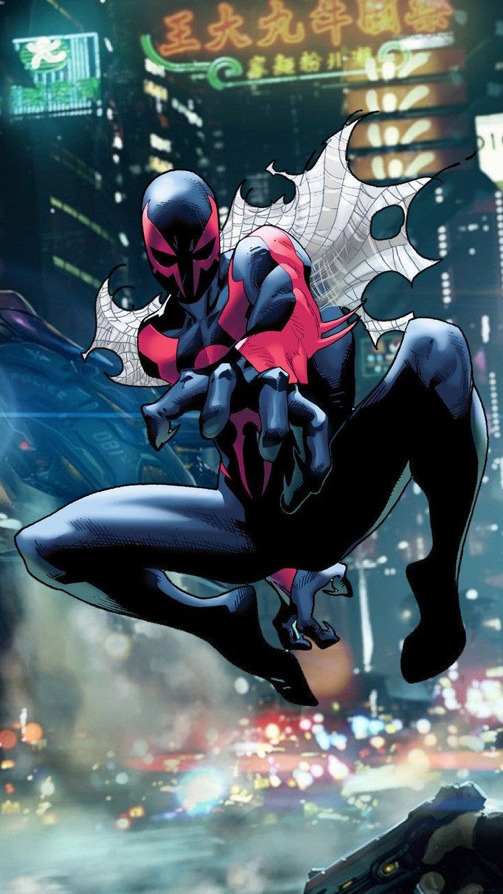 I made a custom SpiderMan 2099 wallpaper for your smartphones