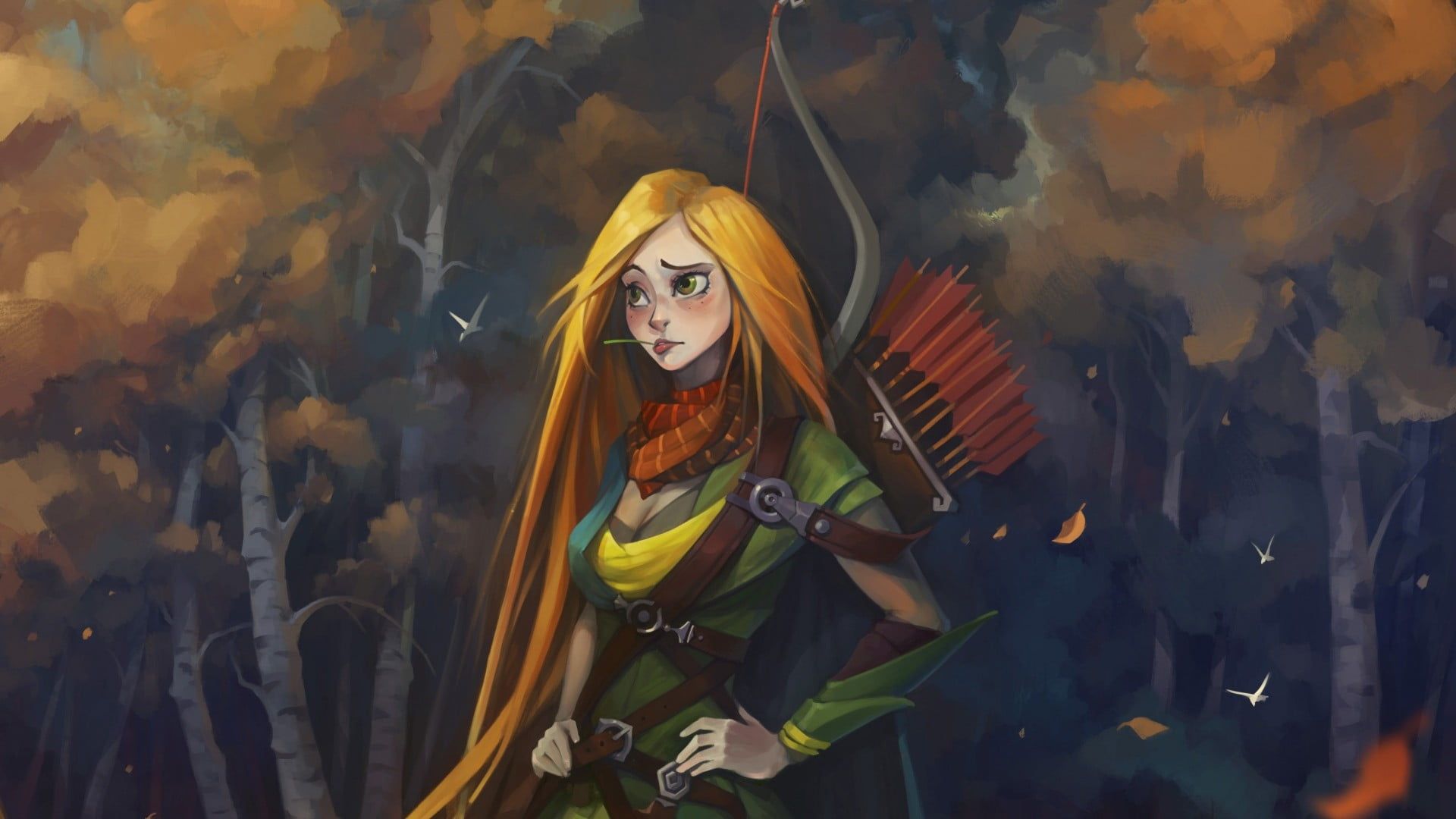 Female archer character, Windrunner, Dota 2 HD wallpaper