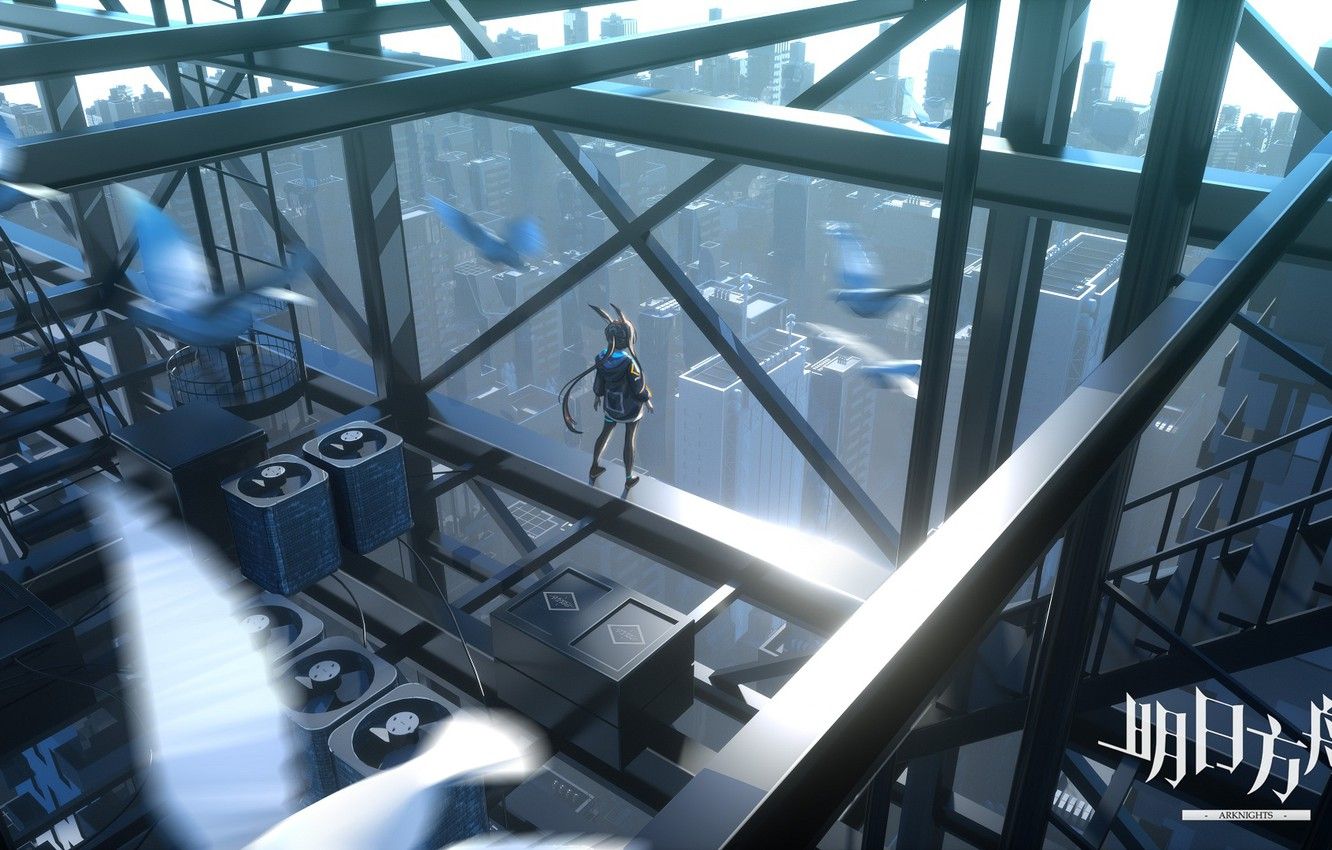 Wallpaper girl, beams, Arknights, Amiya image for desktop