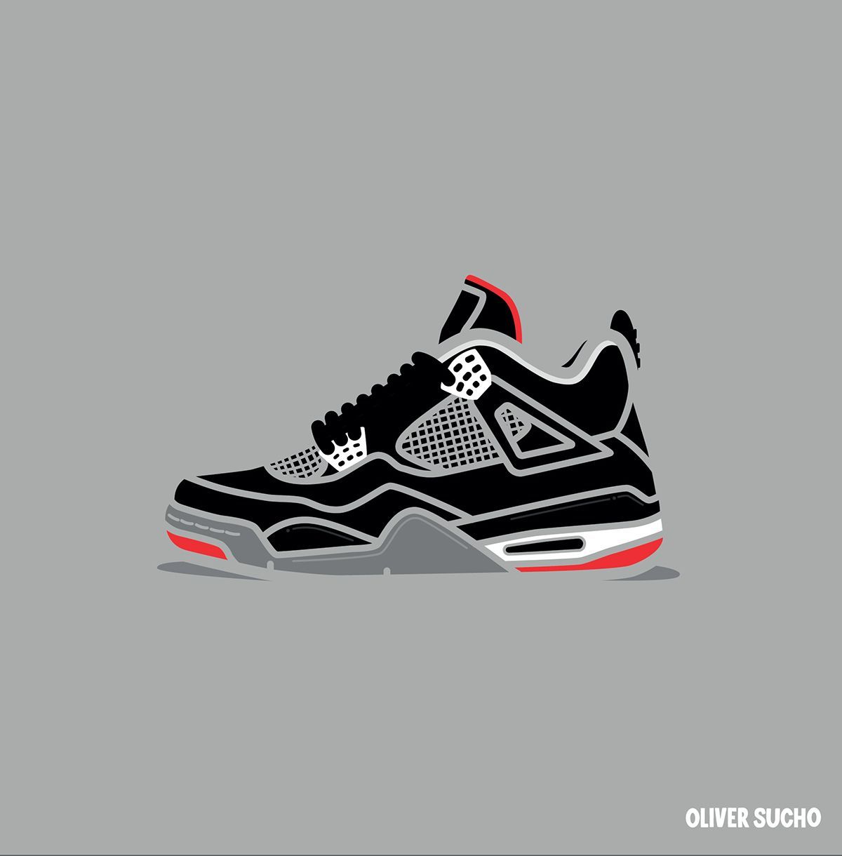 Air Jordan 4 Minimal Illustration Series. Sneakers illustration