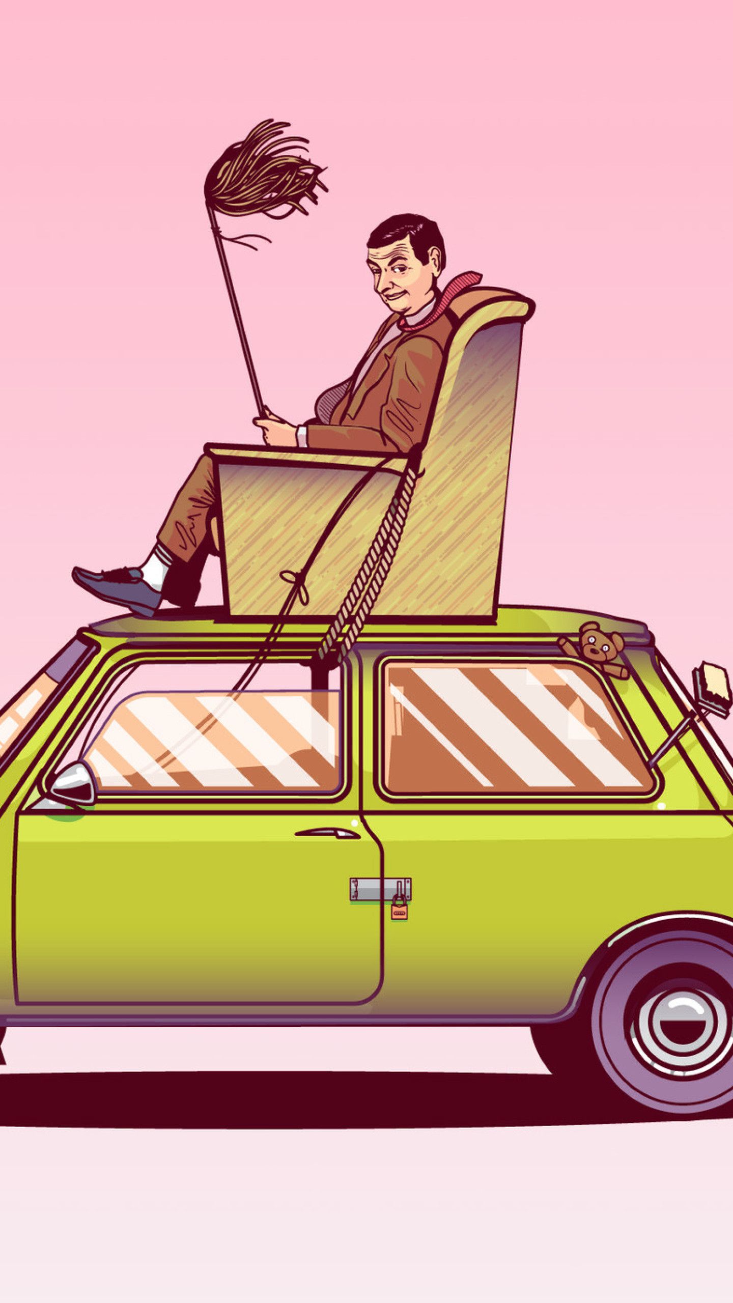 Mr Bean Sitting On Top Of His Car Vector Art Samsung
