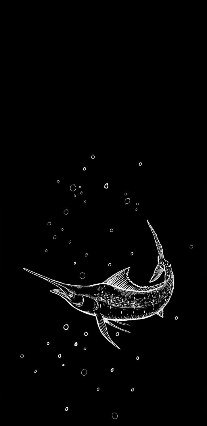 iPhone Wallpaper. Black, Water, Fish, Font, Deep sea fish, Fish