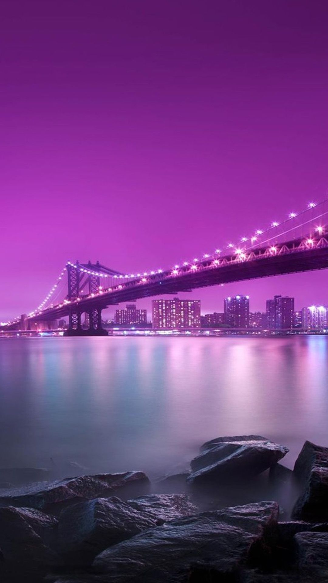 Purple City at Night. Phone wallpaper, Wallpaper gallery, 4k