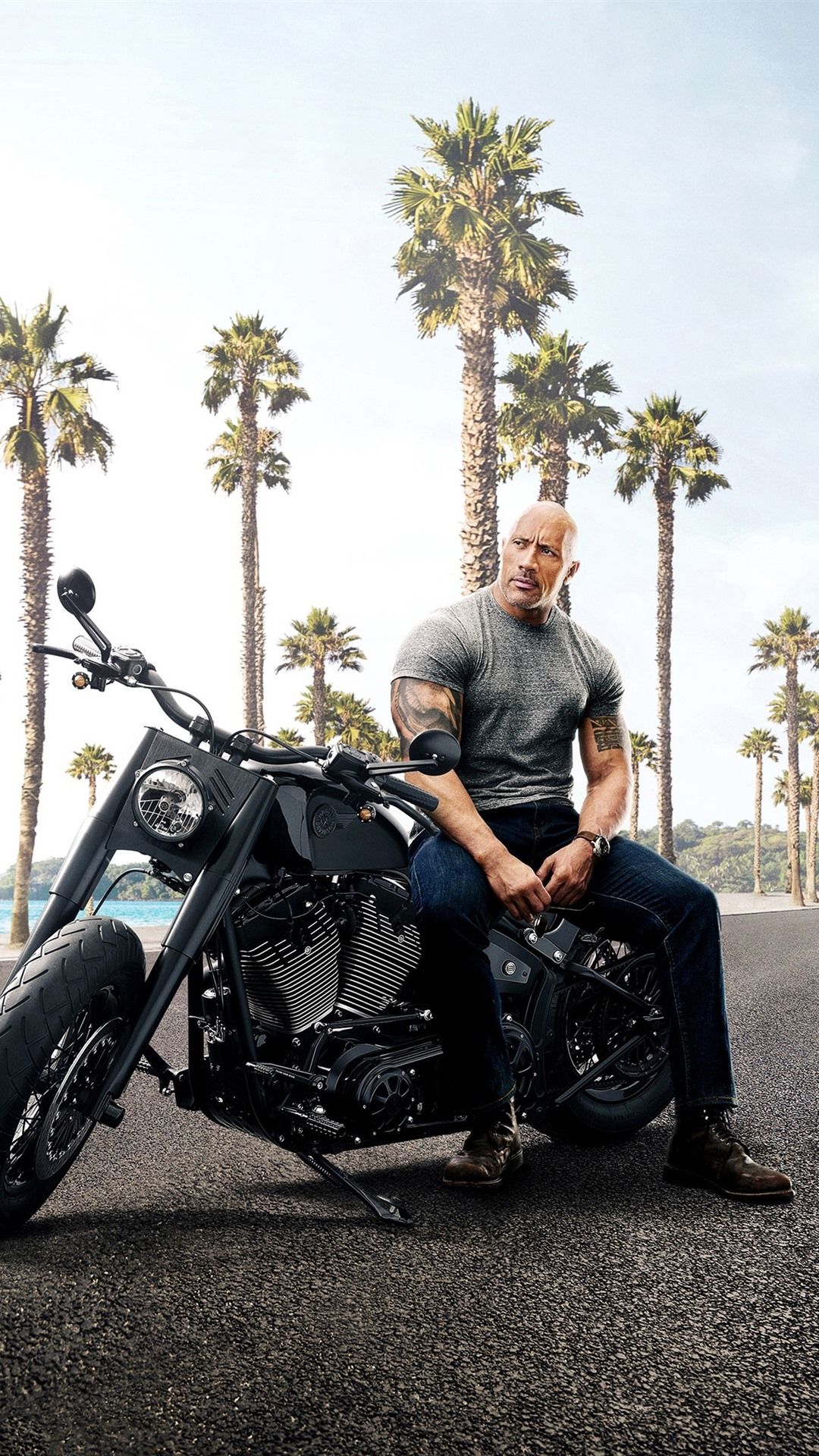 Dwayne Johnson, Jason Statham, Fast and Furious 8 1080x1920 iPhone