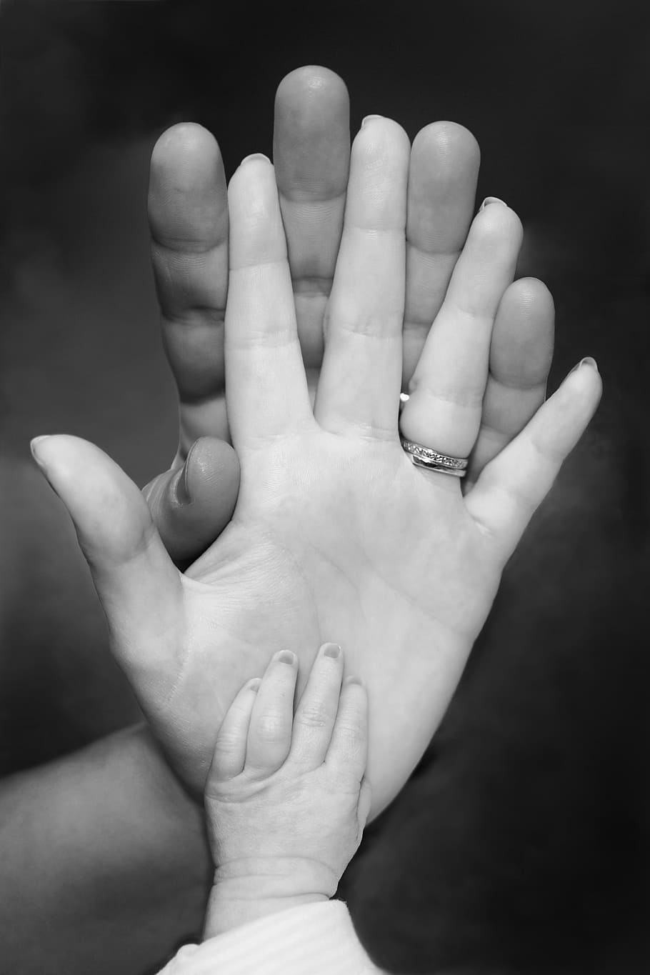 HD wallpaper: family hands photo, love, speaker, baby, mother, union, parents