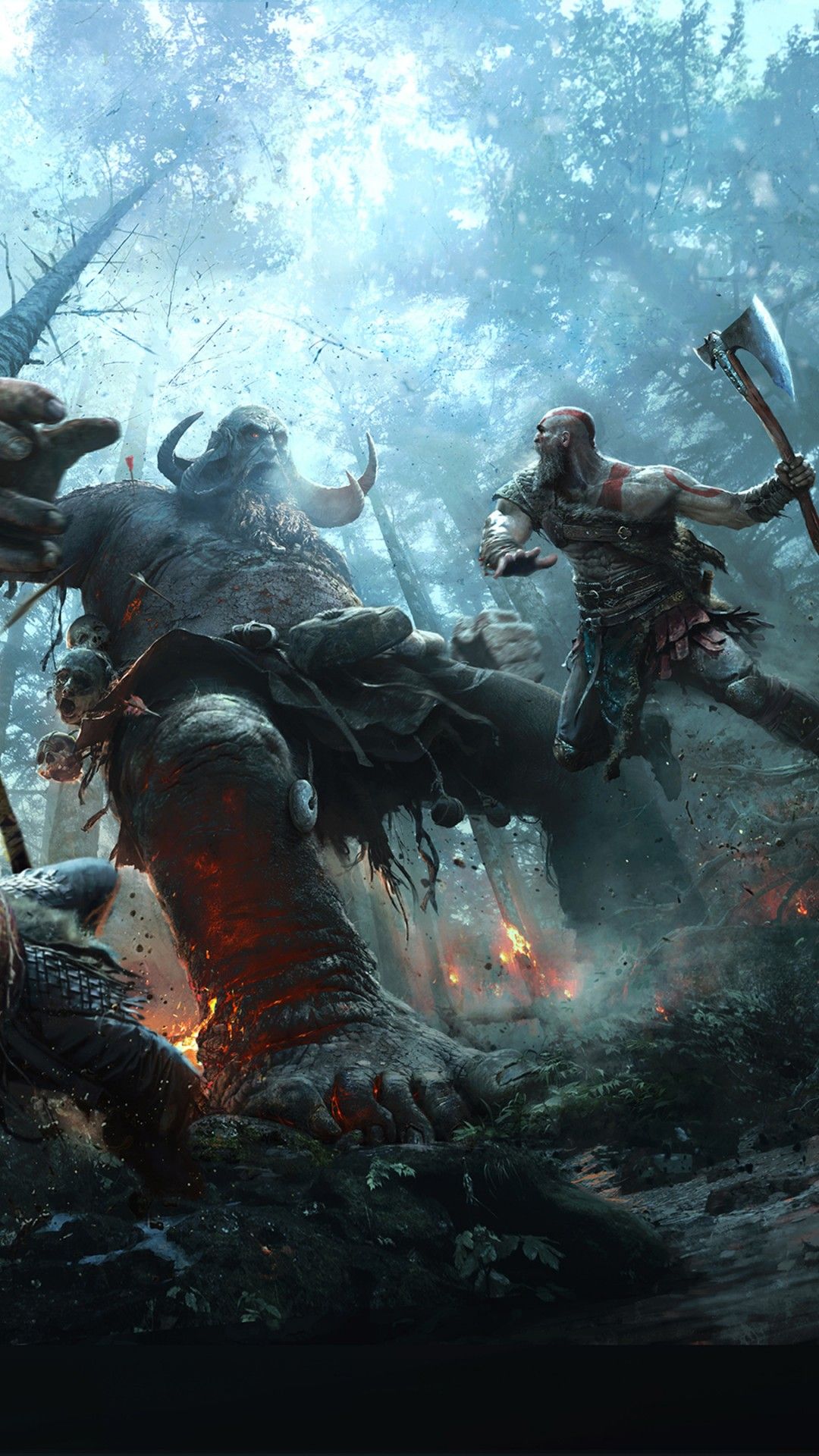 Wallpaper God of War, PS Kratos, Son, Atreus, Games