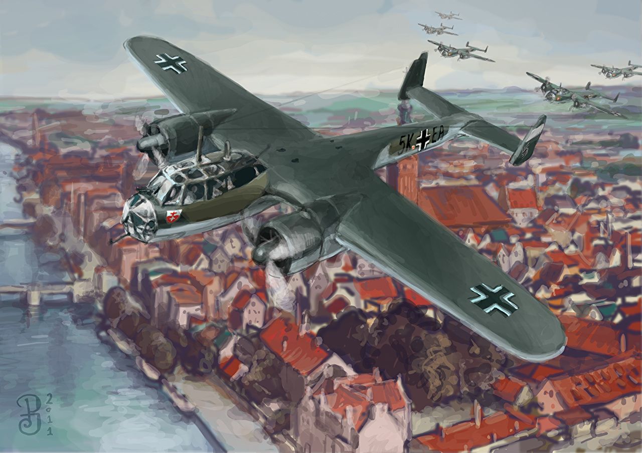 Image Aviation Airplane Dornier Do 17 Painting Art Bomber