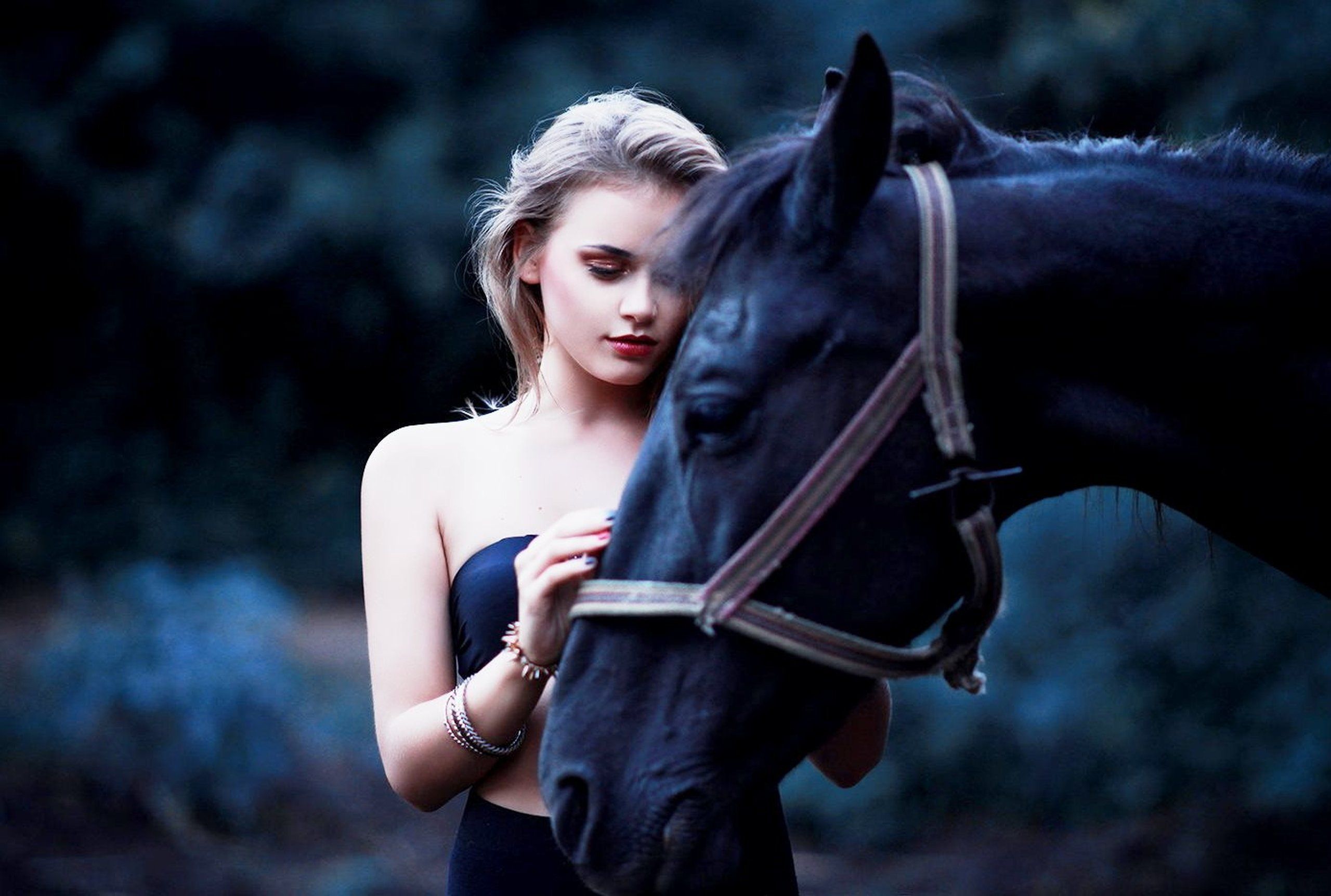 Beautiful Girl Black Horse Outdoor. Horses, Horse mate, Horse