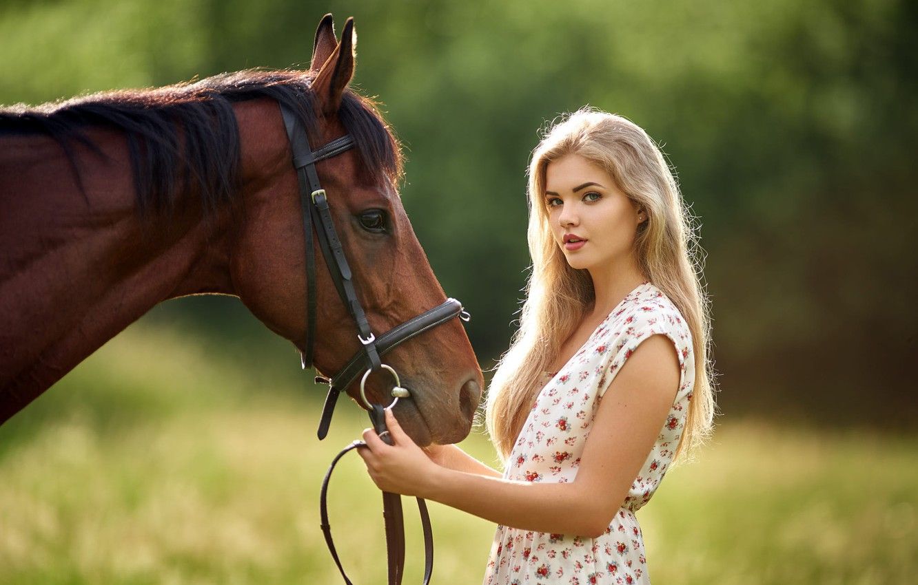 Wallpaper girl, horse, Czech Republic, Milan R, Lucka, Beautiful
