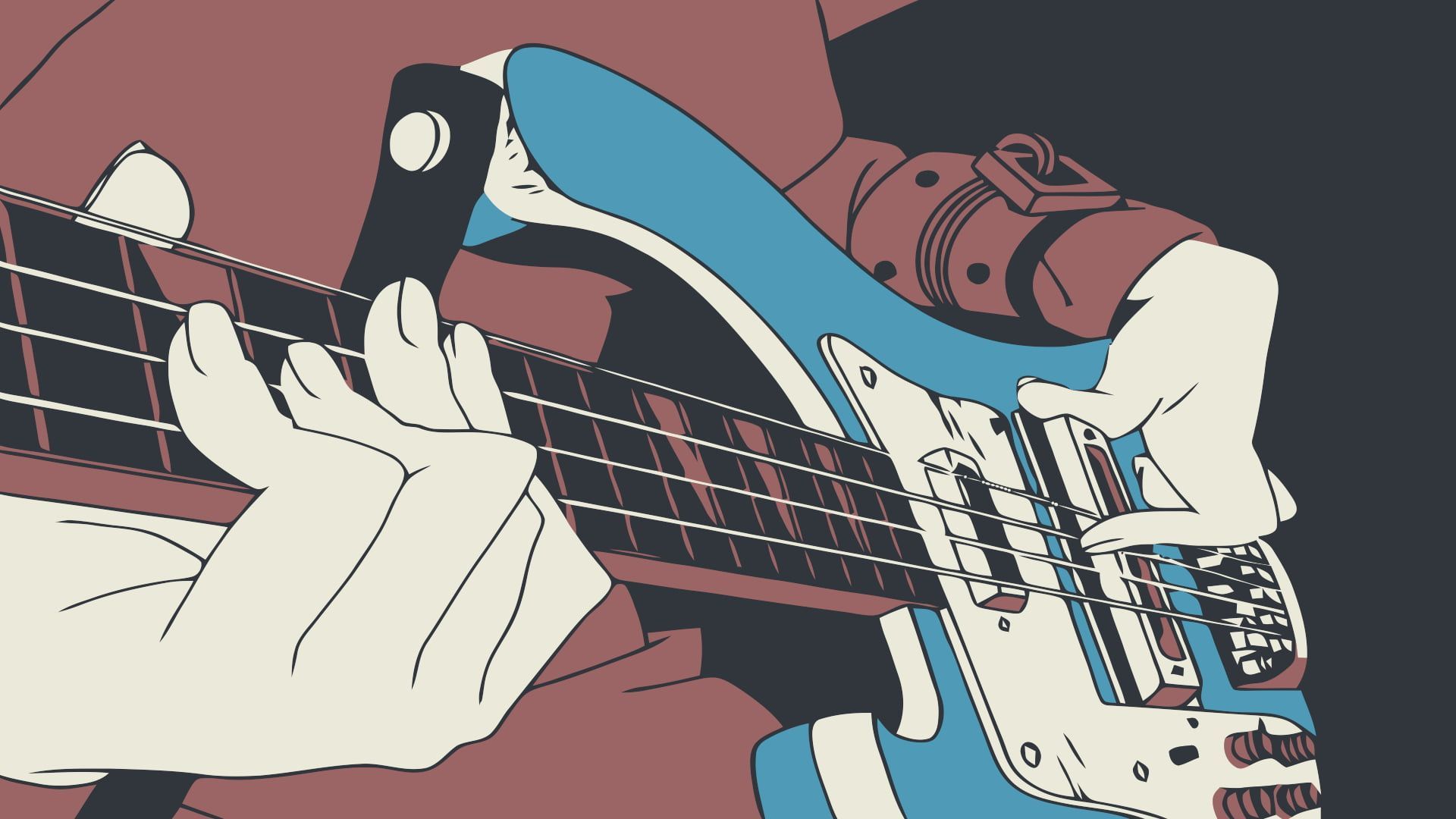 digital art #anime #FLCL bass guitars Haruhara Haruko musical instrument anime girls P #wallpaper #hdwallpaper #desk. Aesthetic anime, Anime music, Music art