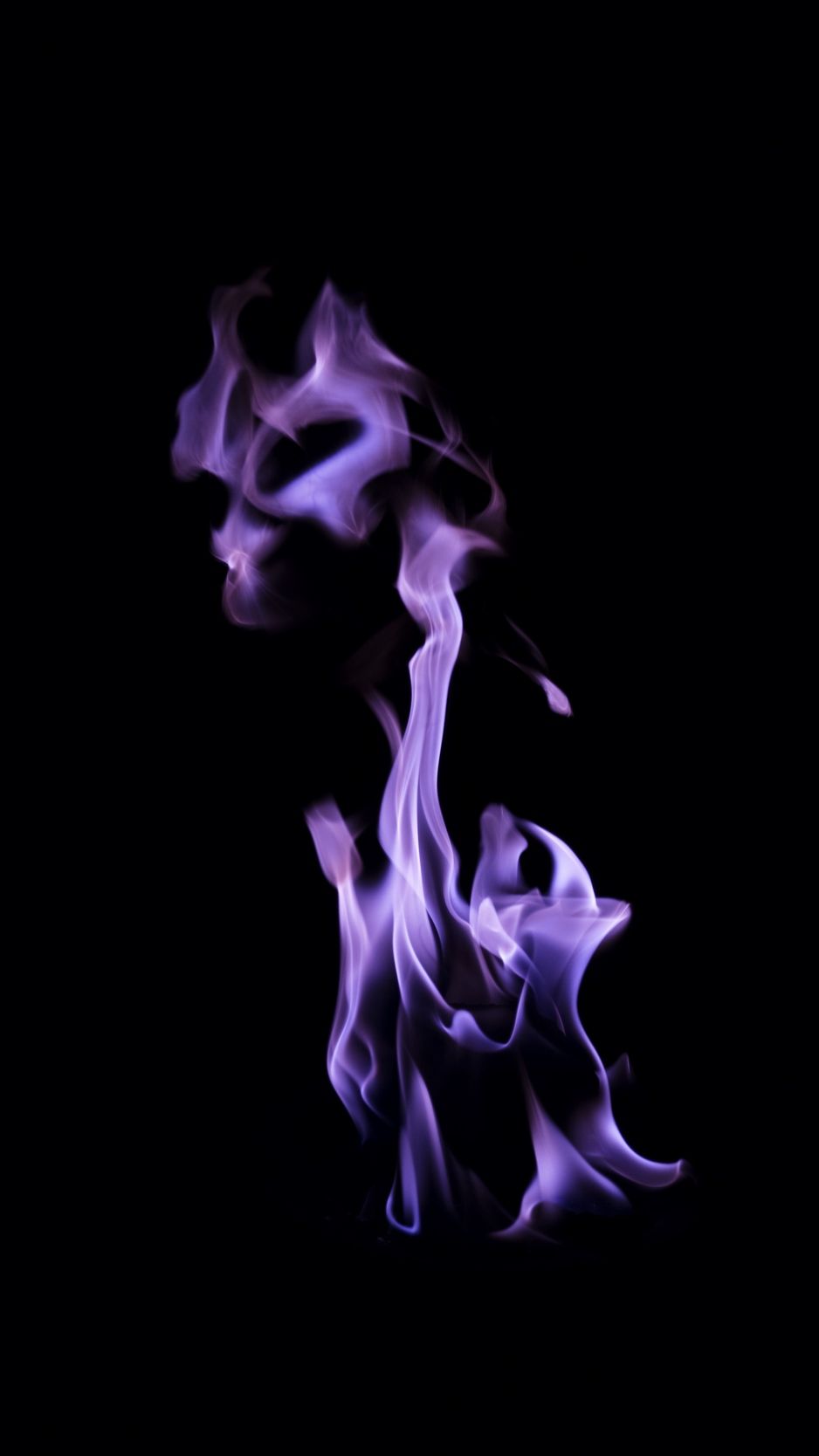 Download wallpaper 938x1668 smoke, fire, color, purple, dark