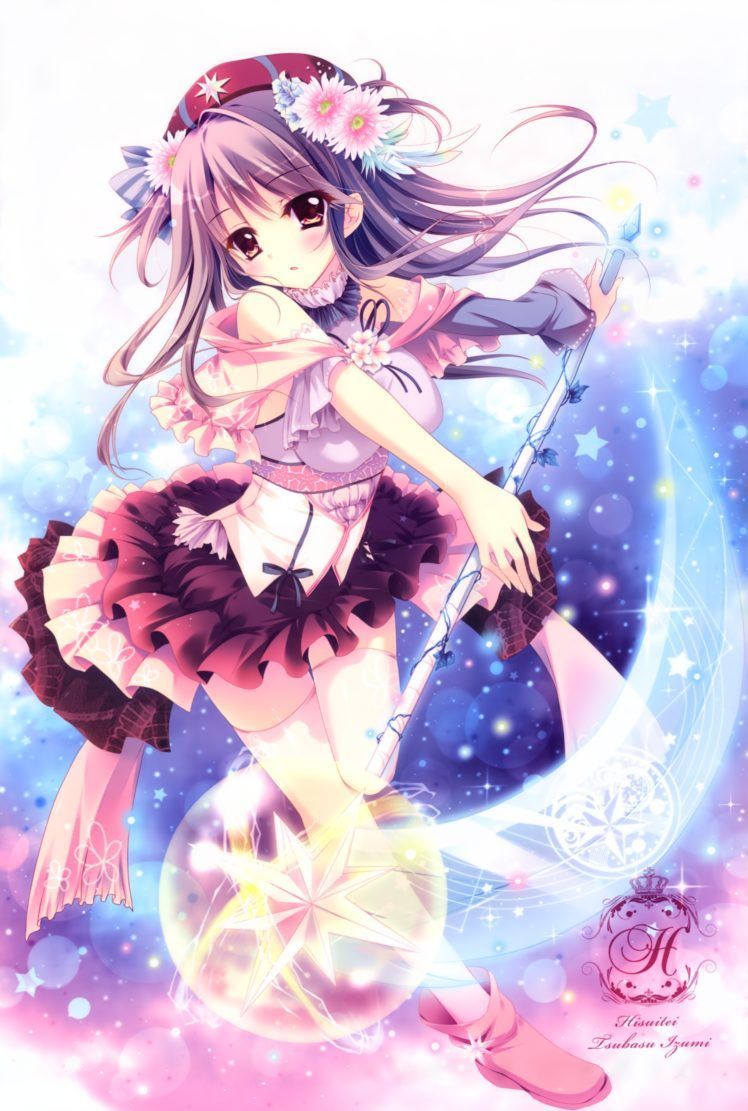 original characters, Flowers, Magic, Anime, Anime girls HD Wallpaper / Desktop and Mobile Image & Photo