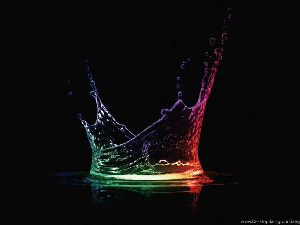 3D Rainbow Water Drop Black Android Wallpaper Free Download