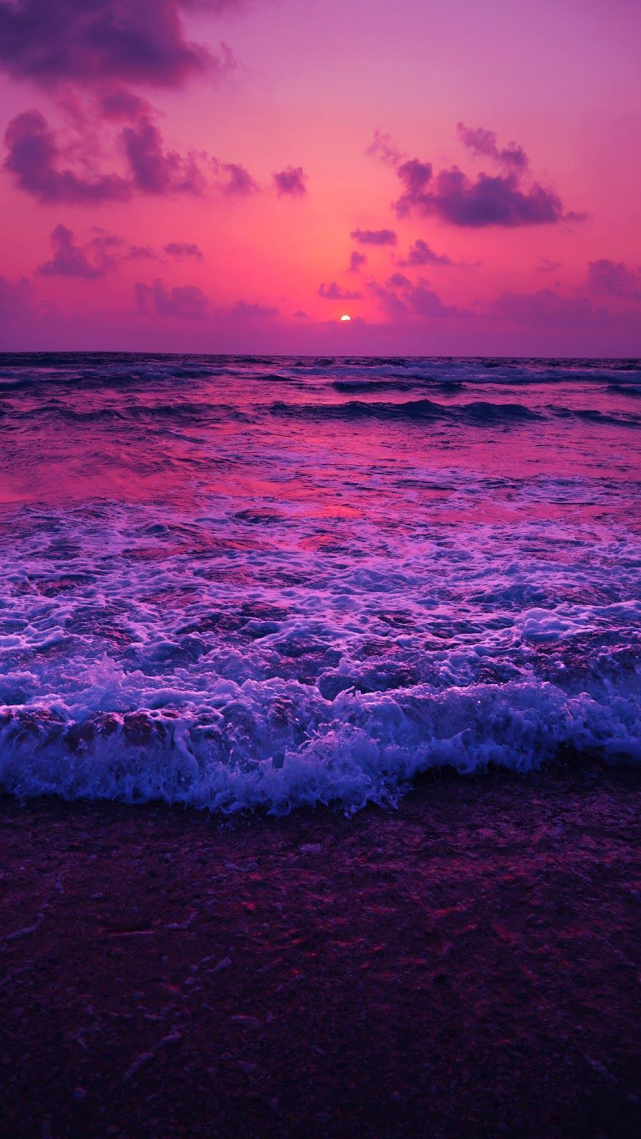 Beach in the twilight sunset