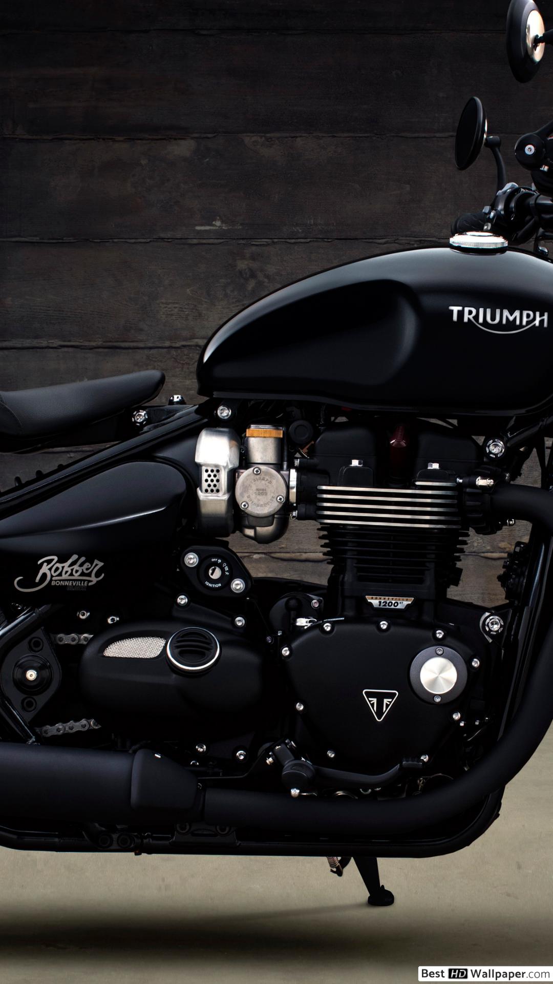 Black triumph bonneville HD wallpaper download