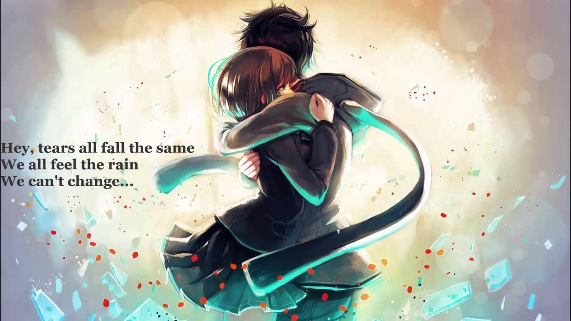 Nightcore Of Love [LYRICS]. Romantic anime, Anime hug, HD anime wallpaper