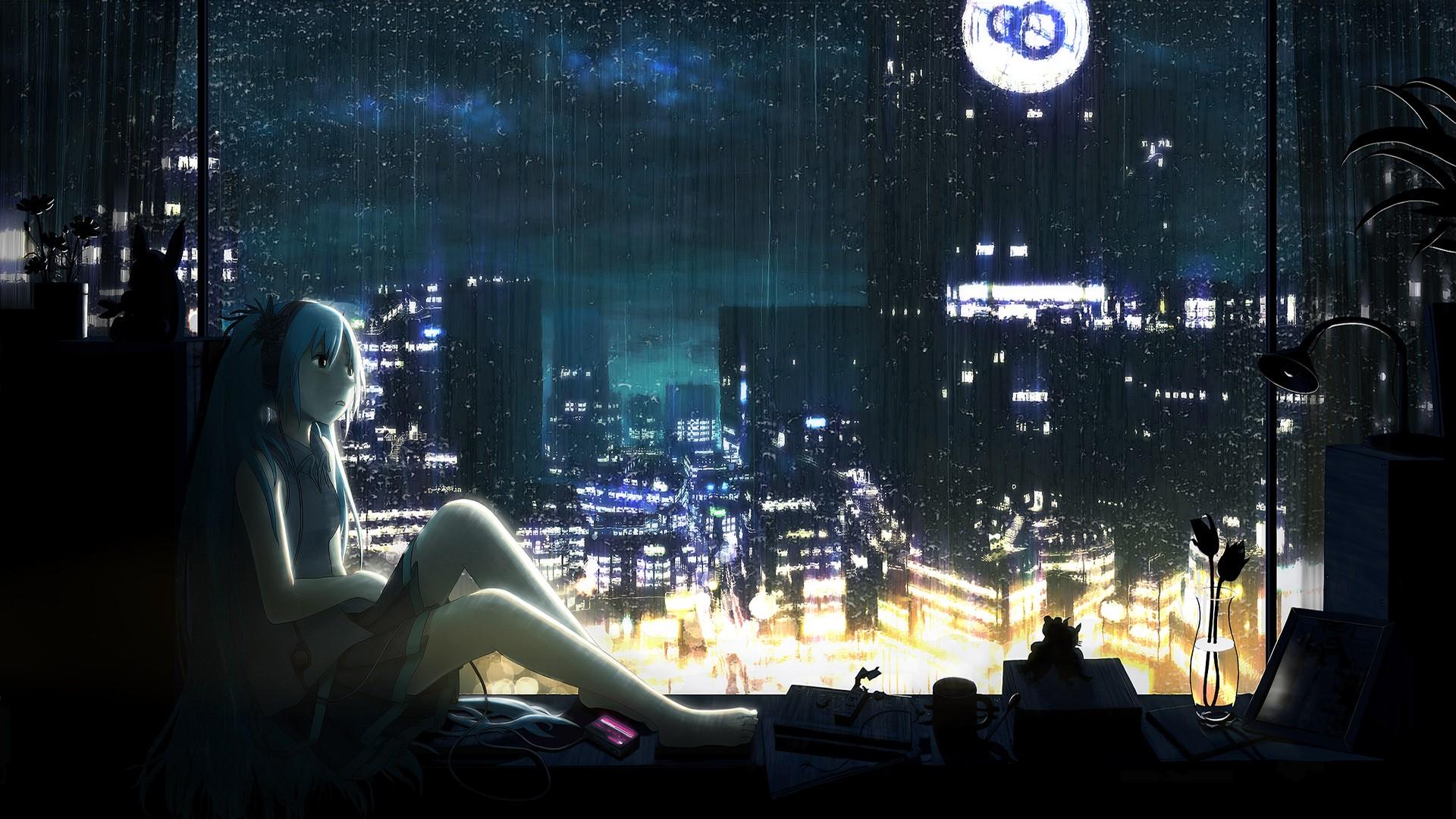 Anime Scenery Rain Wallpaper Desktop Background Anime Wallpaper  फट शयर