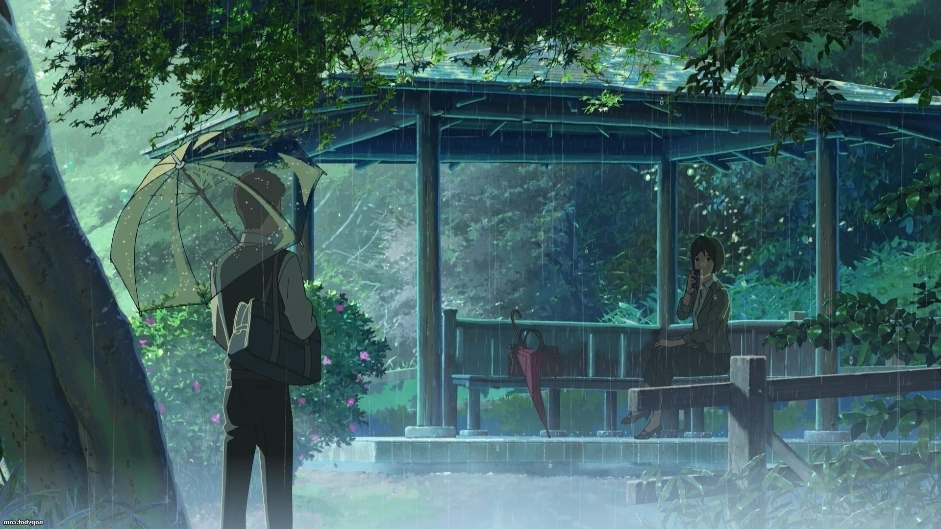 rain, The Garden Of Words, Makoto Shinkai Wallpaper HD / Desktop