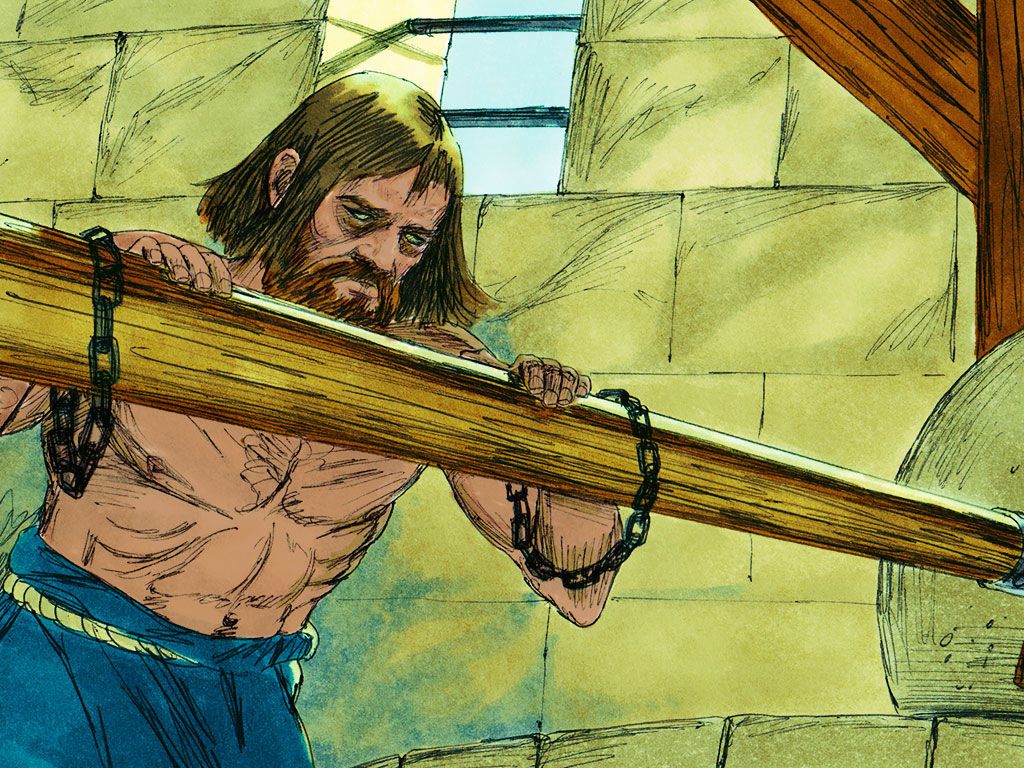 FreeBibleimage - The secret of Samson's strength is revealed