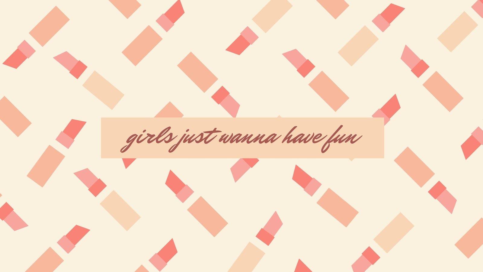 Cream Illustrated Makeup Vector Retro Wallpaper