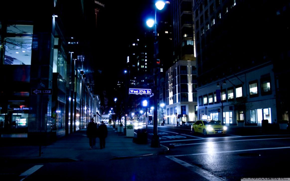 City Street Background At Night