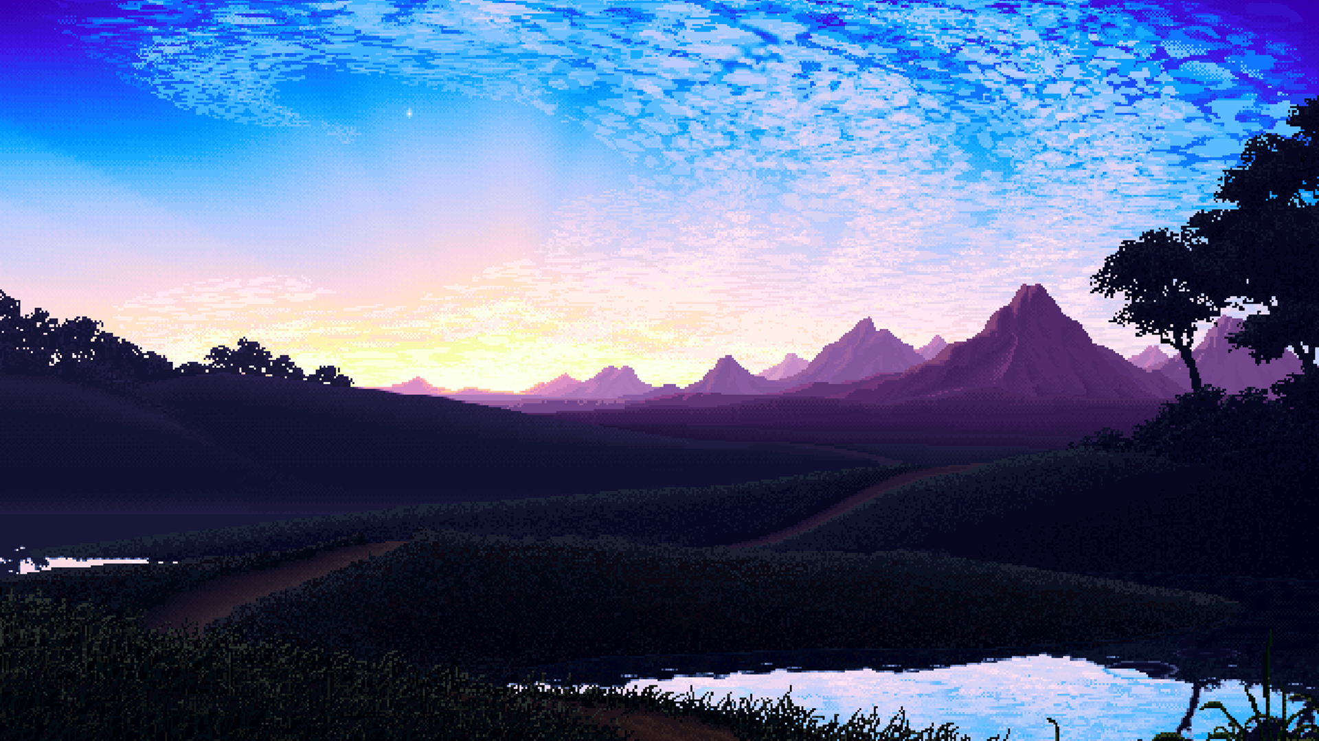 Arte de pixel  Aesthetic desktop wallpaper, Pixel art landscape