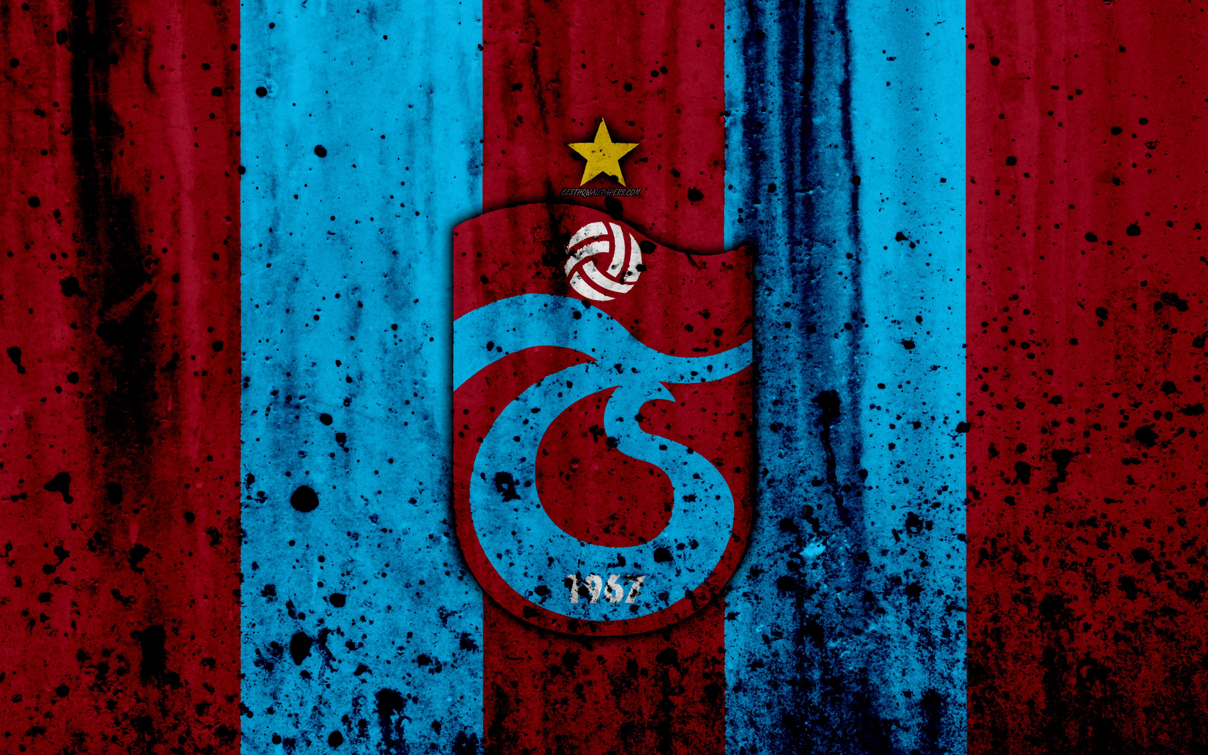 Download wallpaper FC Trabzonspor, 4k, Super Lig, logo, Turkey