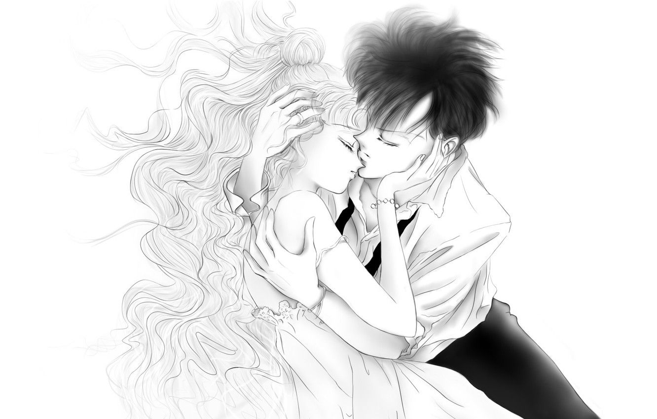 The Kiss Drawing Anime How to Draw Manga kiss love black Hair png   PNGEgg