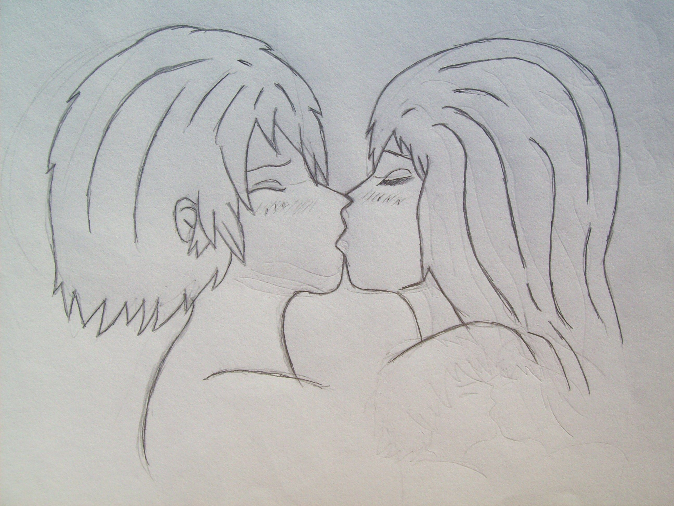 Anime Girl And Guy Kissing