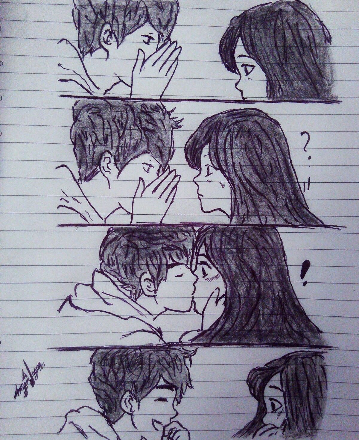 Kissing sketch Step kissing sketch Romantic couple sketch Romantic
