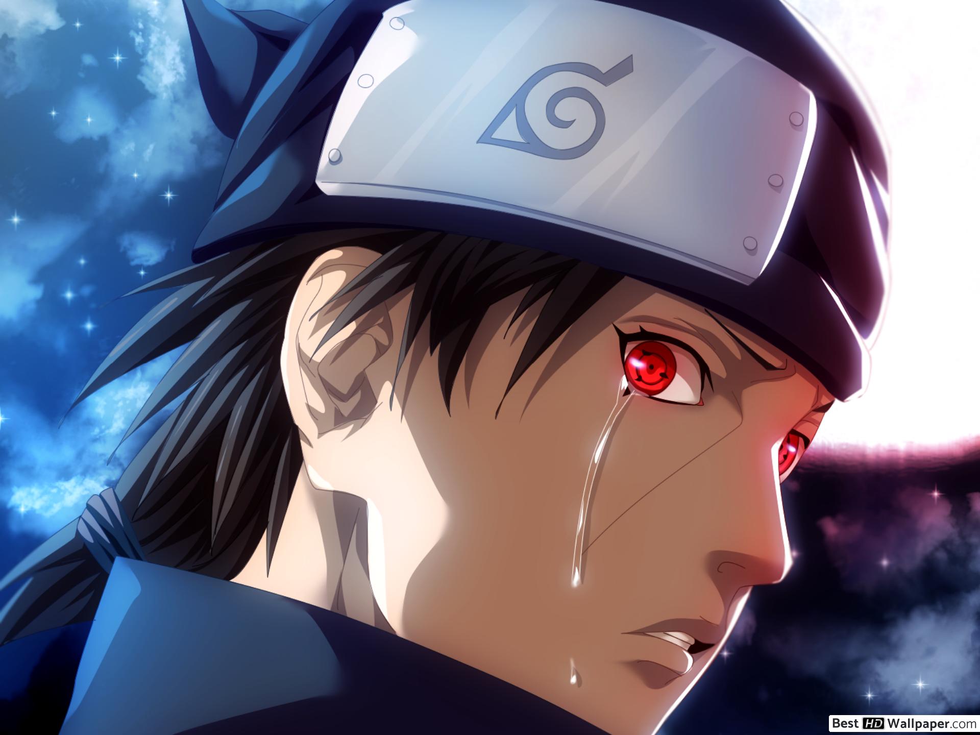 Naruto Shippuden Uchiha, Leaf Shinobi, Sharingan, Crying HD wallpaper download