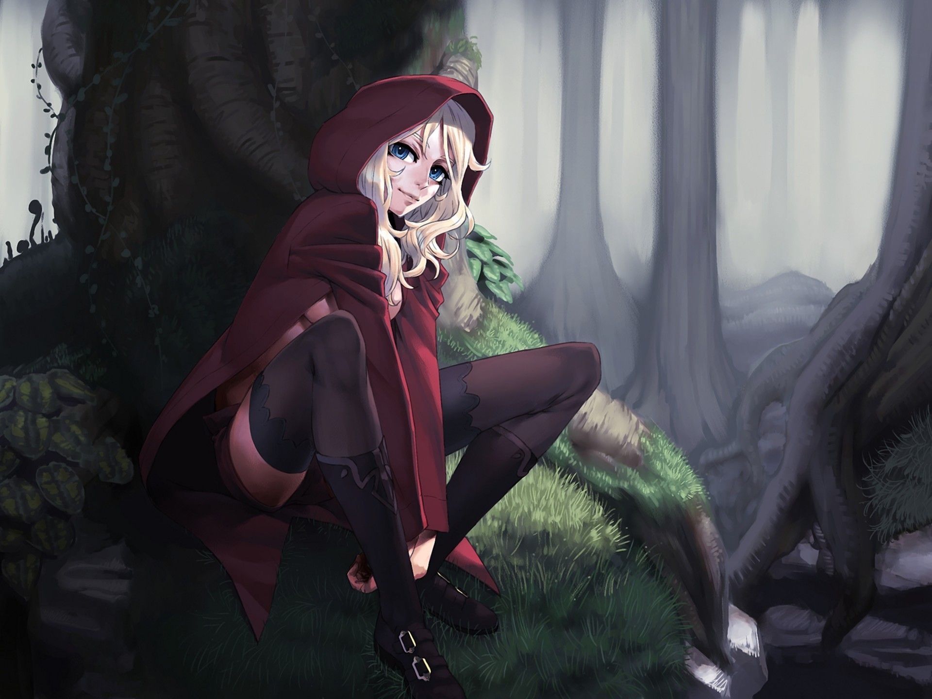 Little Red Riding Hood Anime HD wallpaper