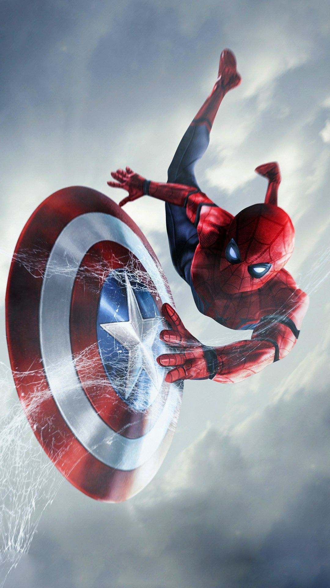 Spider Man Captain America Shield IPhone Wallpaper. Marvel