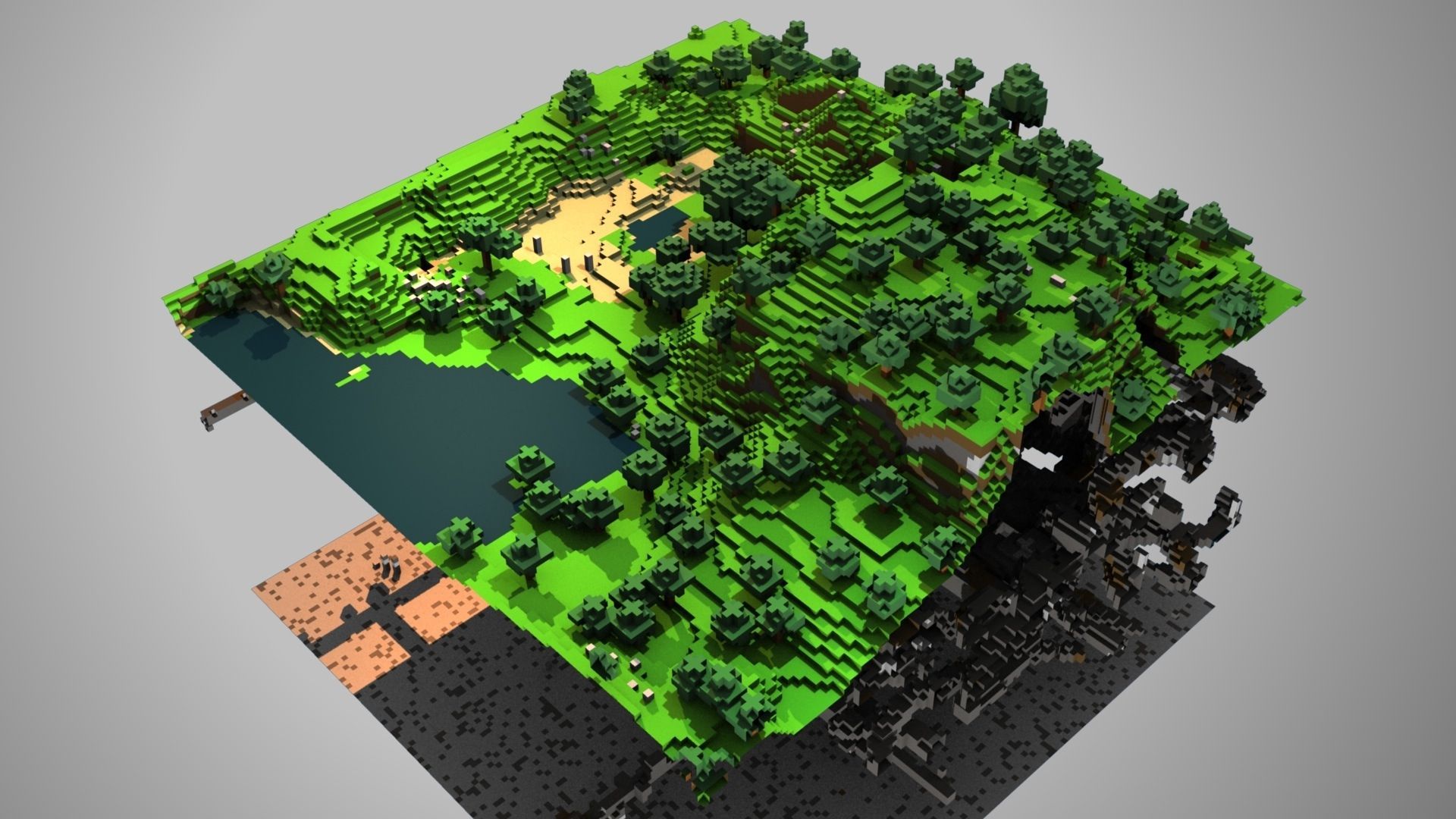 Adorable Minecraft Ground Trees Lake Wallpaper « Kuff Games