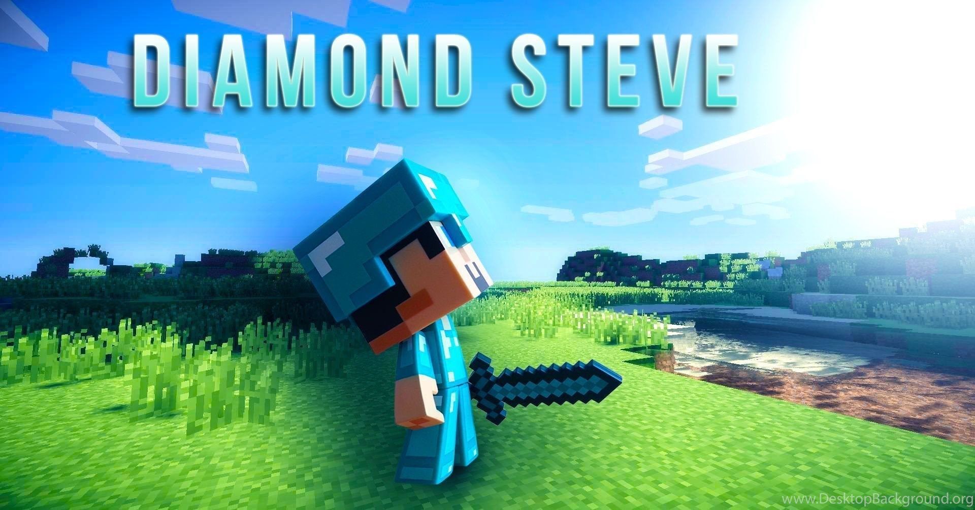 Minecraft Diamond Steve Wallpaper (text) By DeVaZzTor On
