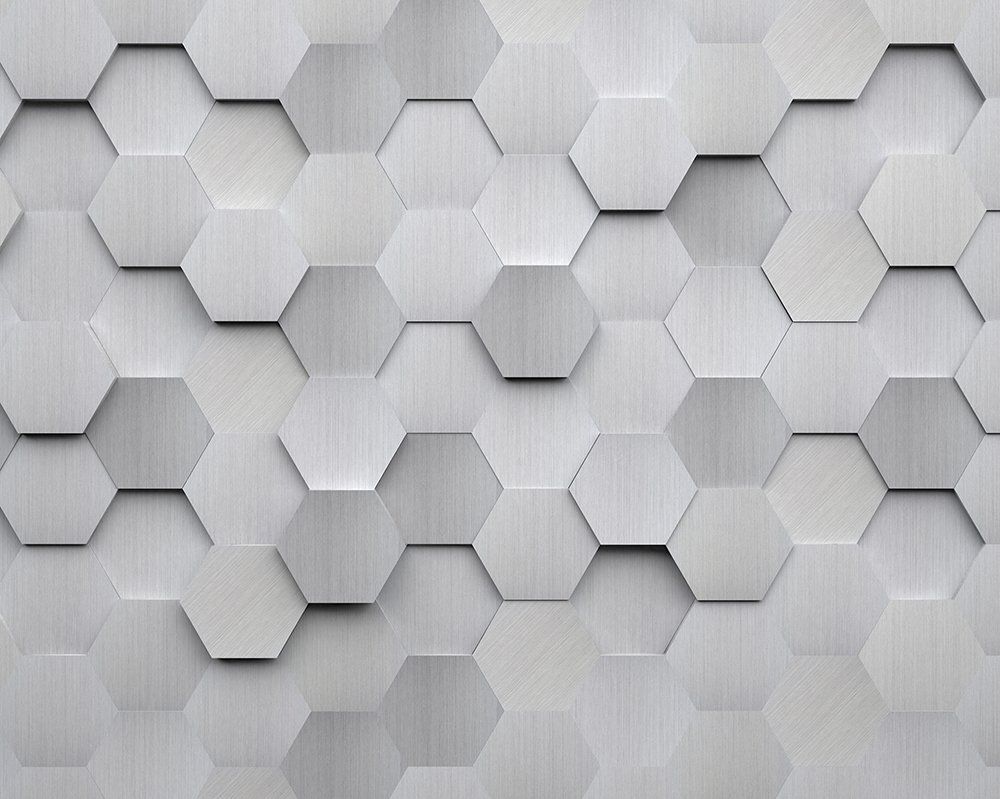 Metal Hexagons 3D Wall Mural Wallpaper Mural