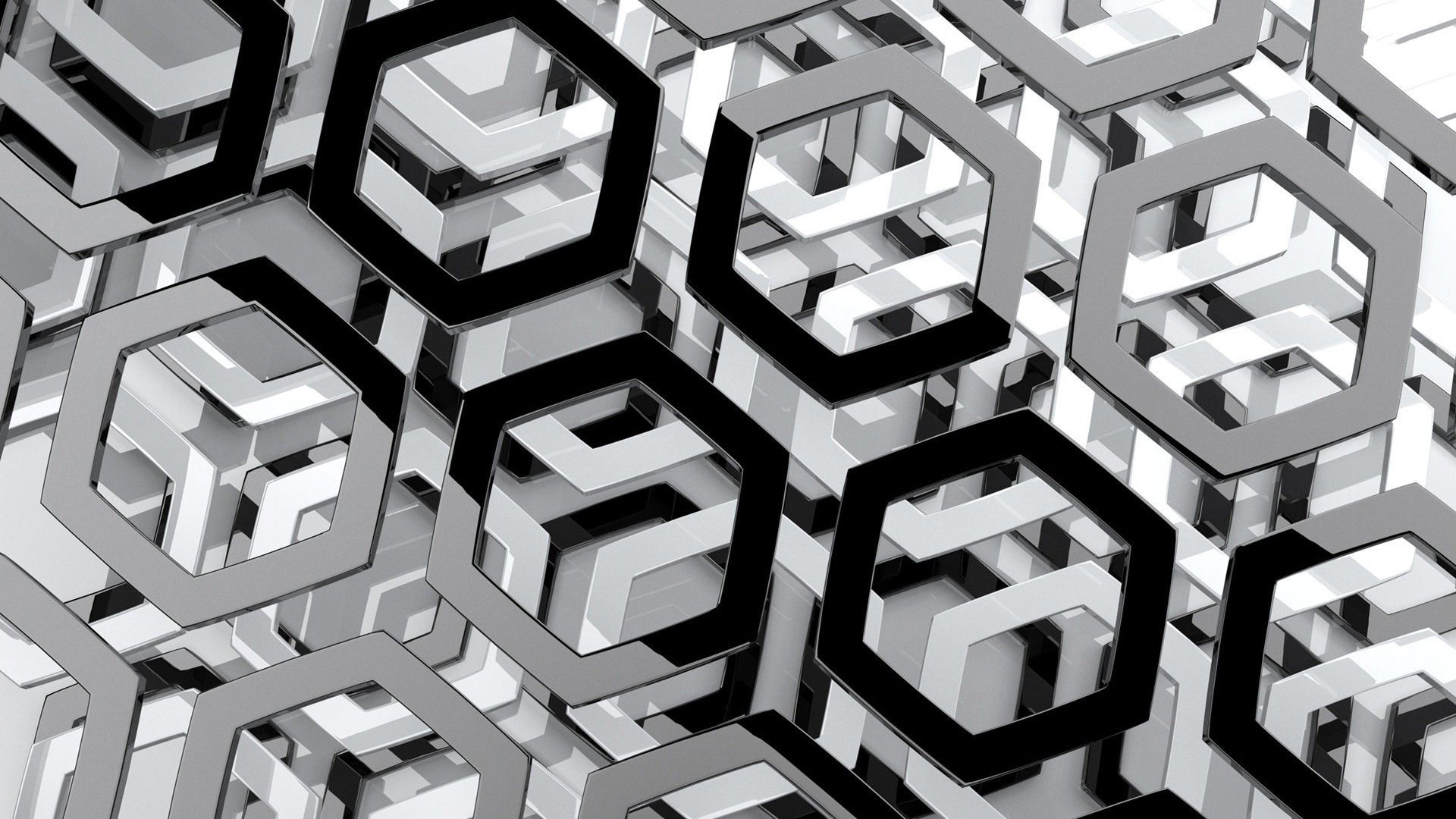 Metal Pattern Made up of Overlapping Hexagons