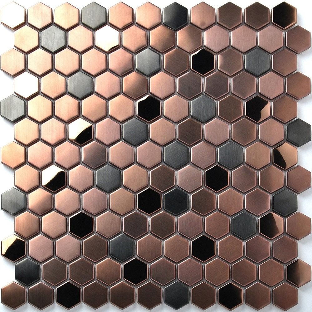 23mm Hexagon Brush Rose Gold mixed Black Metal Stainless Steel