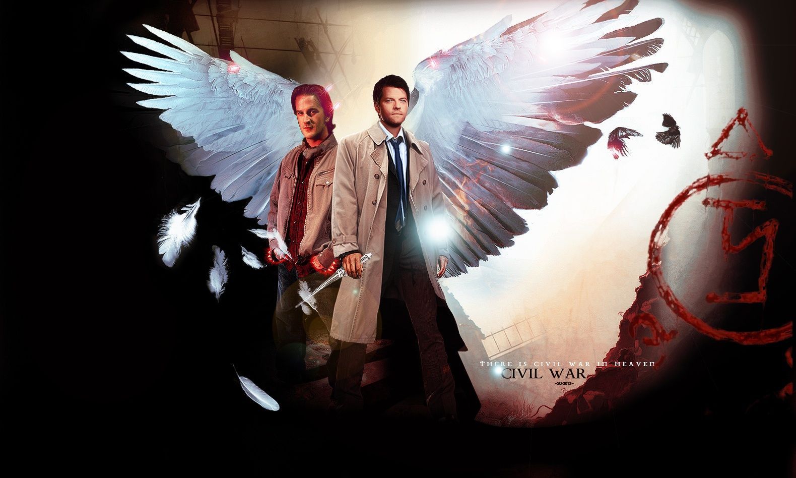 Gabriel and Castiel Supernatural Wallpaper. Supernatural