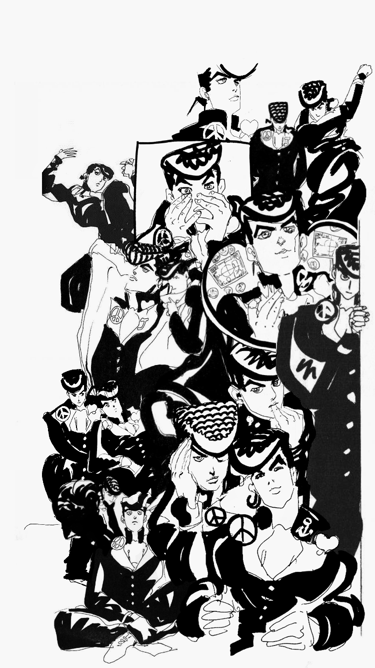 I got bored so i made a wallpaper entirely out of Araki sketches