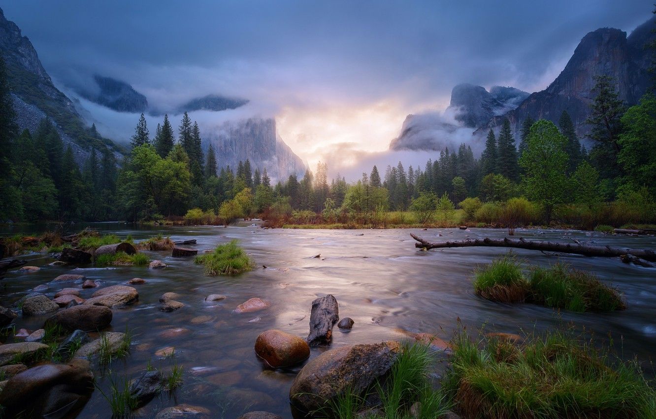 Wallpaper spring, CA, April, USA, Yosemite, national Park, state image for desktop, section пейзажи