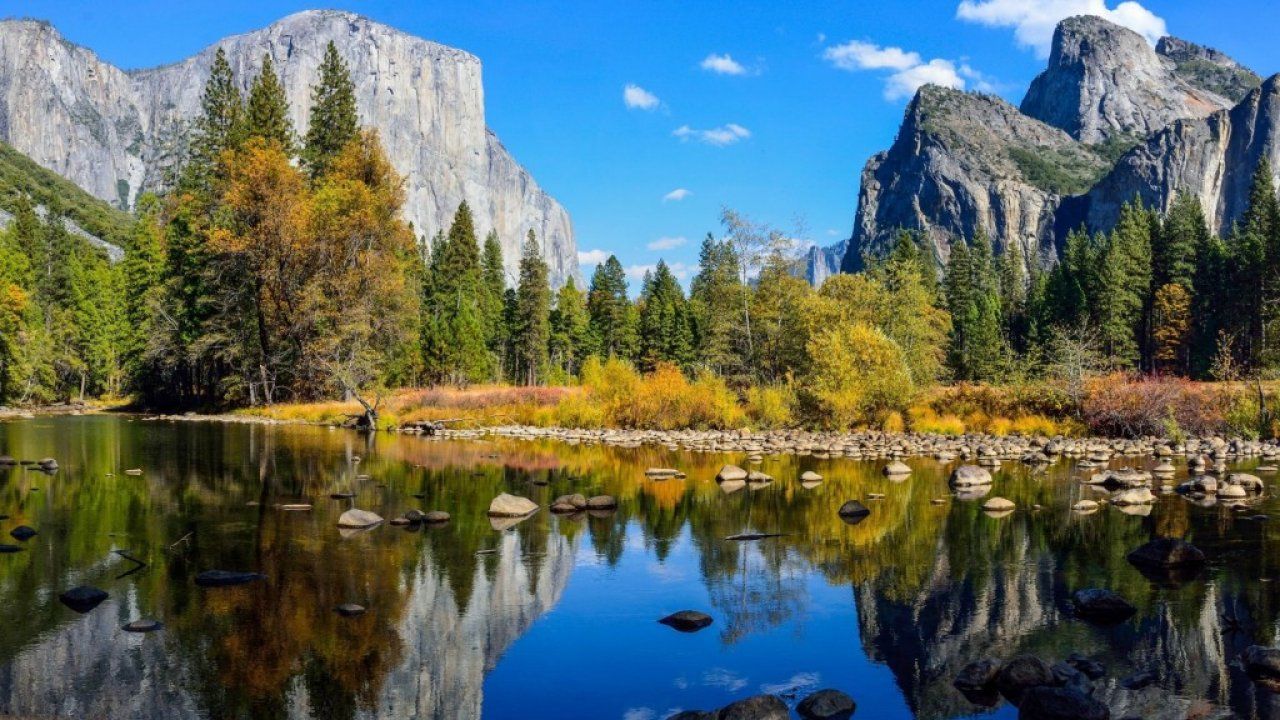 Yosemite, National, Park, Lake, Rocks, Mountains, Autumn, Nature