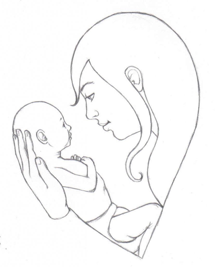 Sketch Of Young Mother With Her Little Son Walking On A Stroll Stock  Illustration - Download Image Now - iStock
