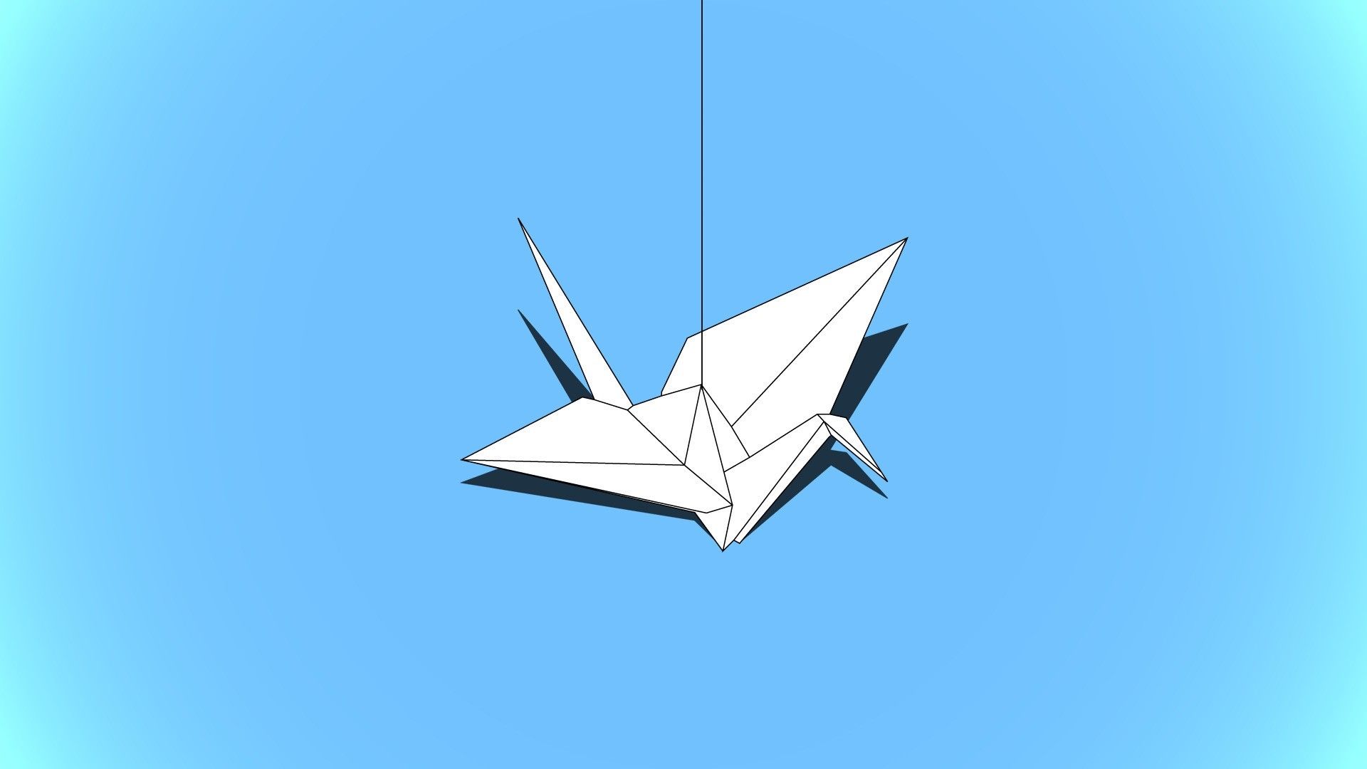 minimalistic origami birds swans 1920x1080 wallpaper High Quality