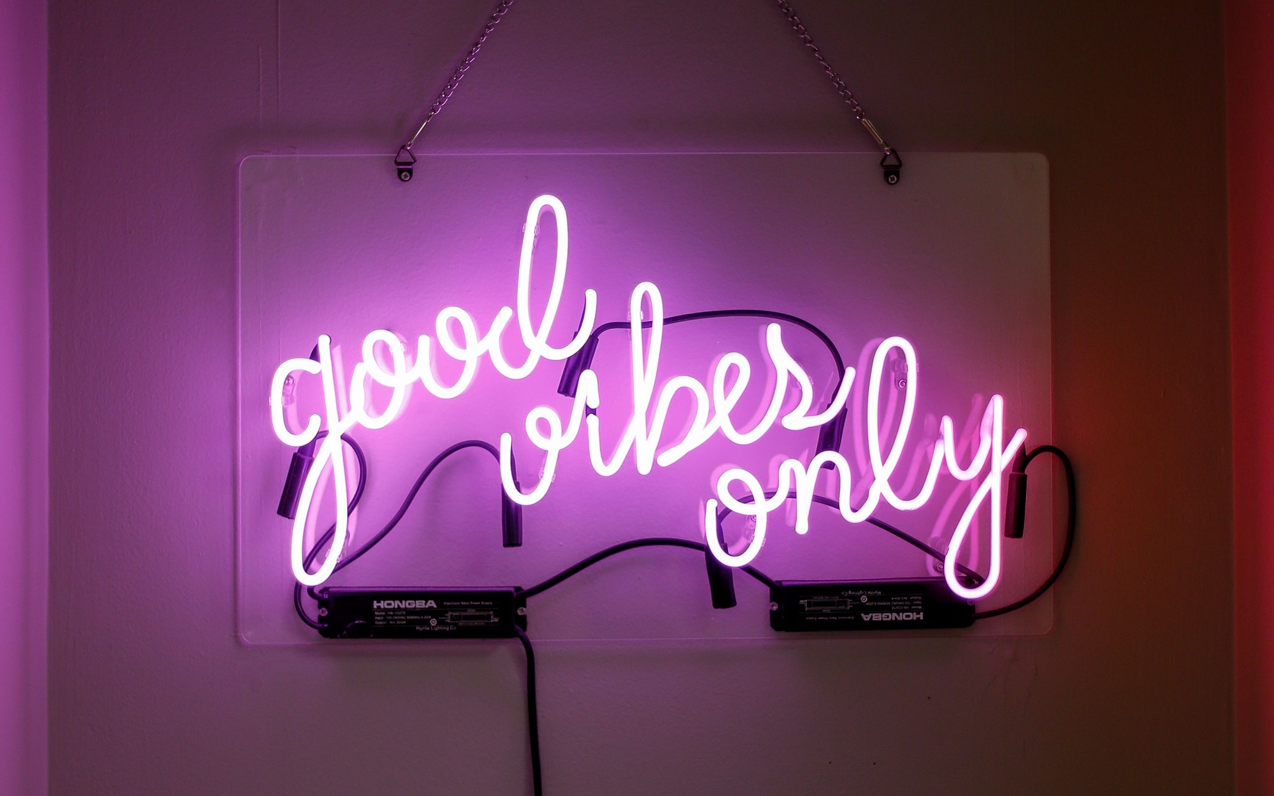 Download wallpapers 2560x1600 neon, sign, inscription, text, light
