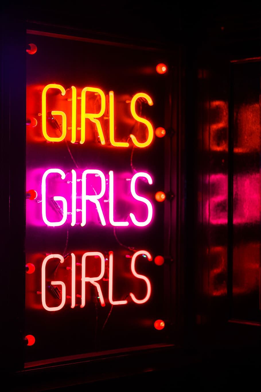 HD Wallpaper: Girls Neon Light Signage, Assorted Color Girls Neon Light Signage