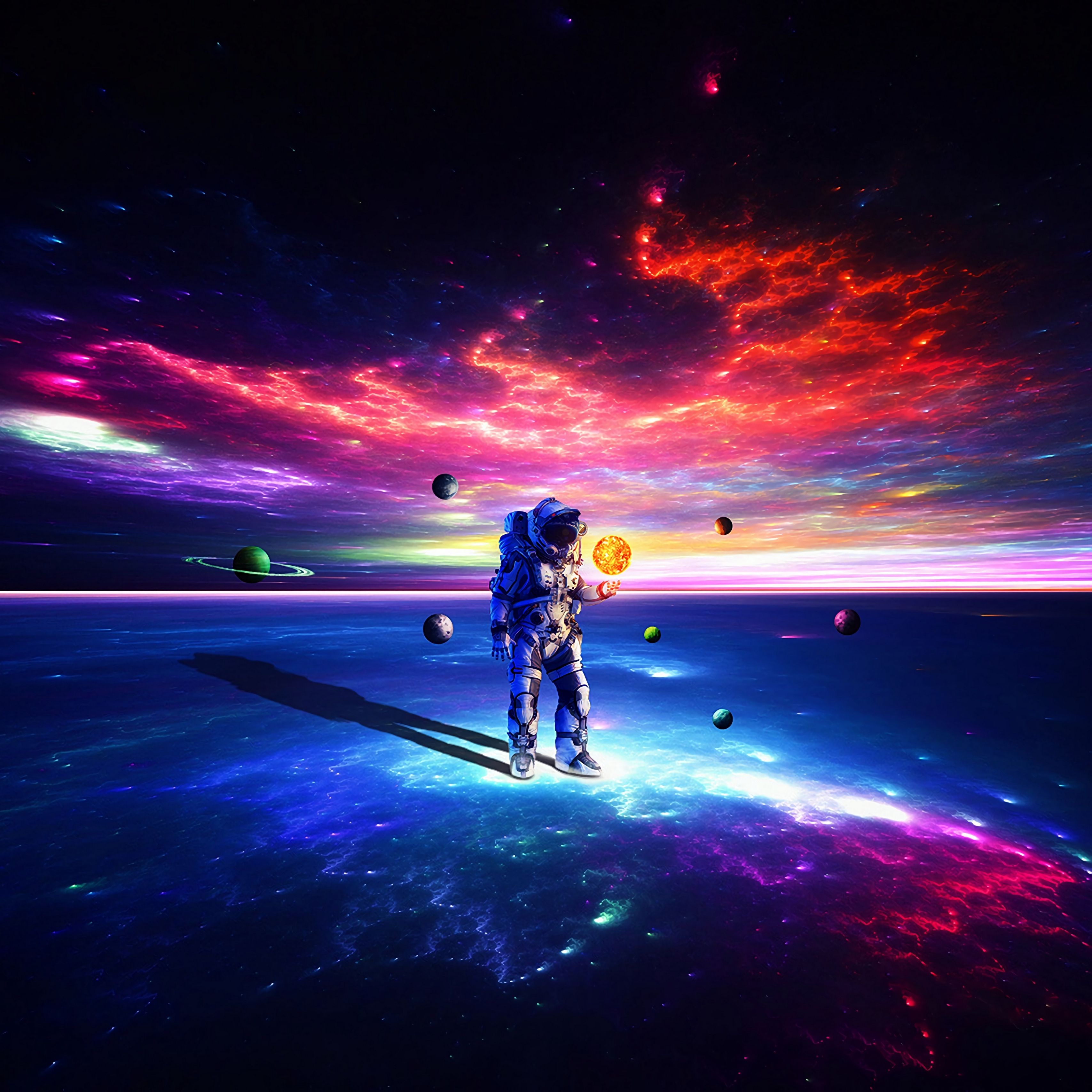 Spaceman Animated Wallpaper 4K : Astronaut In Vortex Live Wallpaper