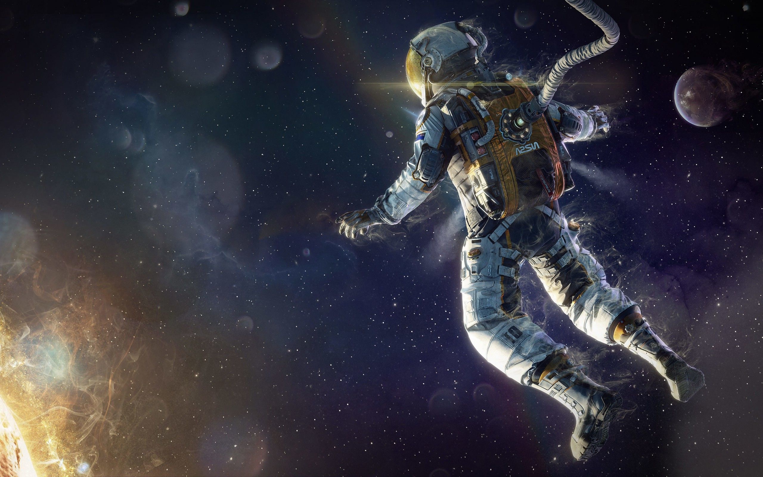 digital Art, Astronaut, Space, Sun Wallpaper HD / Desktop and Mobile Background